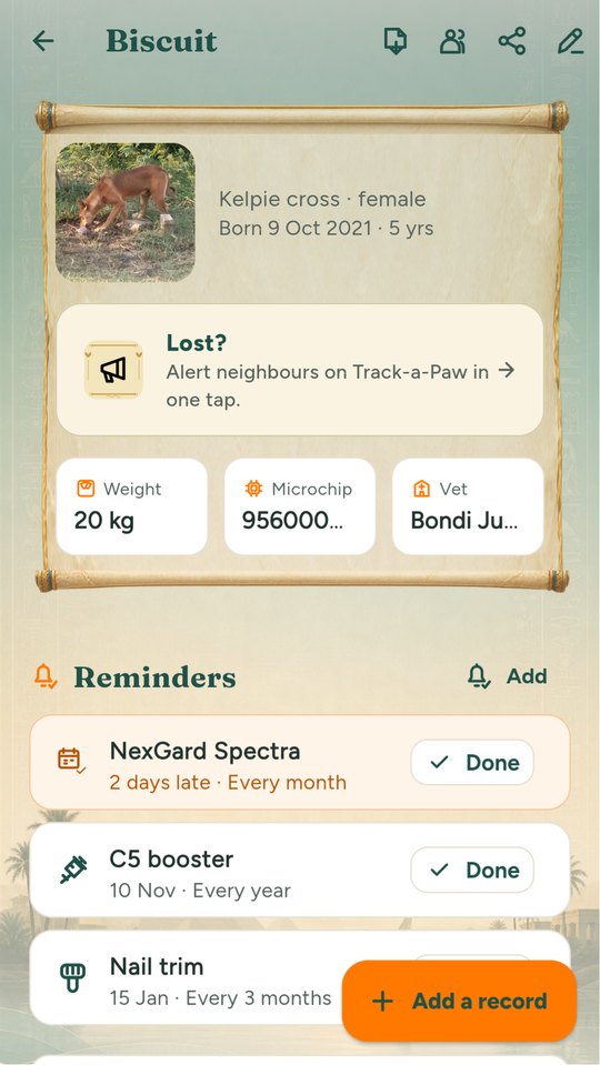 A pet's profile