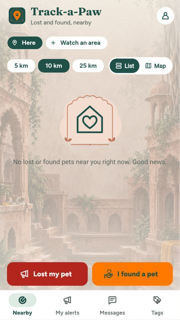 An a-Paw screen in the South Asia skin